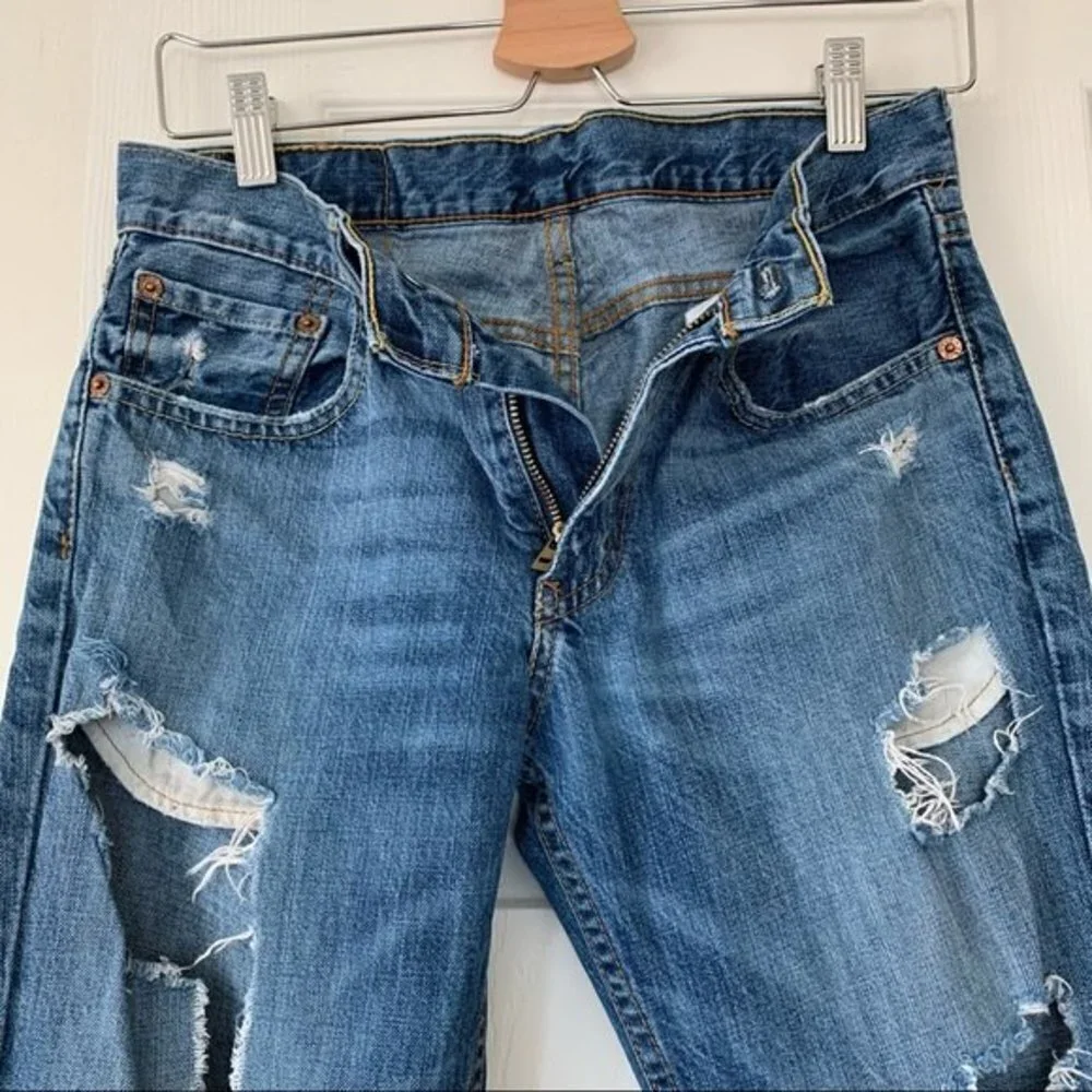 Levis 511 Slim Cuffed Distressed Jeans Size 29/30 - Picture 9 of 11